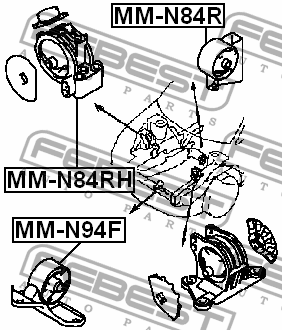 Подушка двигателя MM-N84R FEBEST