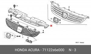 Накладка замка капота 71122S6E000 HONDA