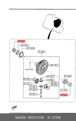 Уплотняющее кольцо, дифференциал B00127238 MAZDA
