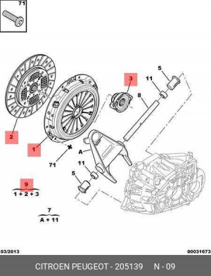 Комплект сцепления 2051 39 CITROEN PEUGEOT