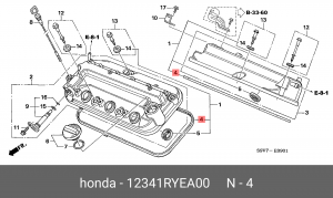 Прокладка, крышка головки цилиндра 12341RYEA00 HONDA