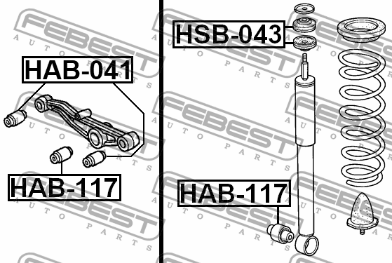 Сайлентблок HAB-117 FEBEST