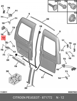 Петля - шарнир открывания двери 8717 72 CITROEN PEUGEOT