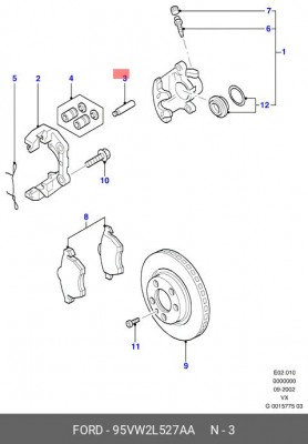 Комплект направляющей гильзы 95VW-2L527-AA FORD