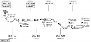Средний глушитель выхлопных газов 283209 BOSAL
