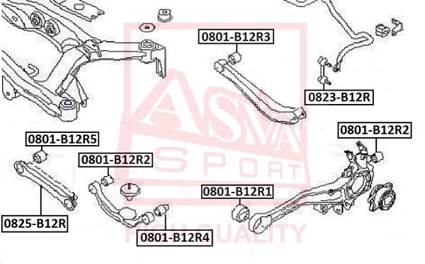 Рычаг подвески 0825-B12R ASVA
