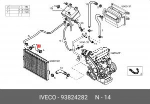 Шланг радиатора 93824282 IVECO