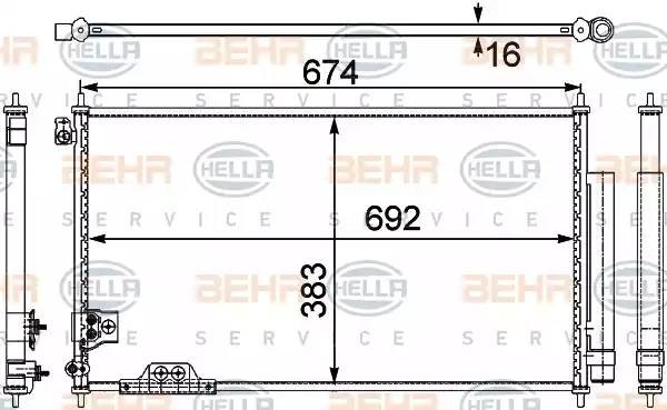 Конденсатор, кондиционер 8FC 351 303-691 HELLA