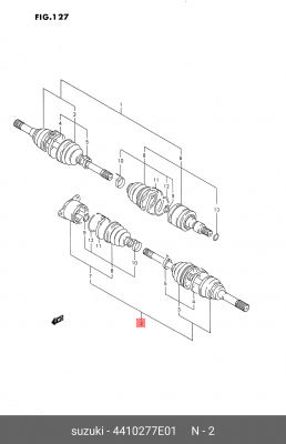 Шарнирный комплект, приводной вал 44102-77E01 SUZUKI