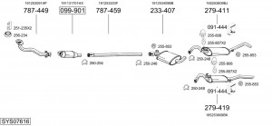 Средний глушитель выхлопных газов 288849 BOSAL