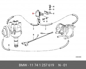 Клапан, управление рециркуляция ОГ 11 74 1257619 BMW