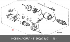 Стартер 31200P73A01 HONDA