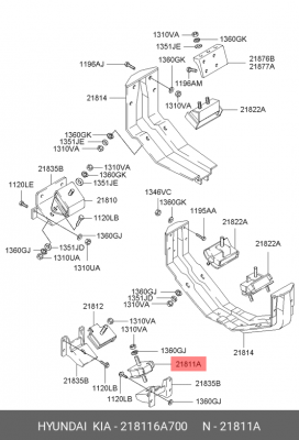 Подушка двигателя 218116A700 HYUNDAI KIA