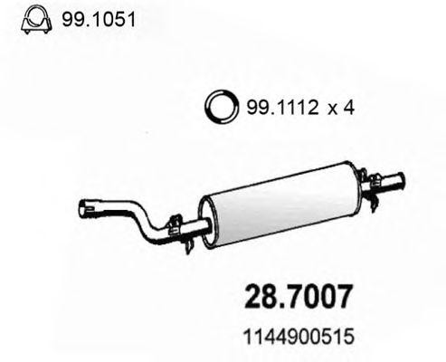 Глушитель выхлопных газов конечный 287007 ASSO