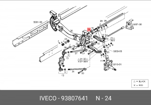 Кронштейн, подушки рычага 93807641 IVECO