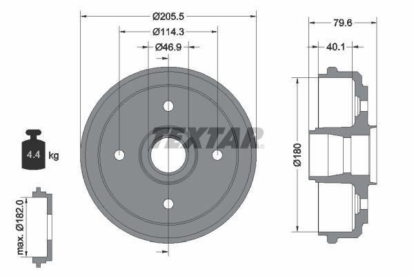 Тормозной барабан 94026200 TEXTAR