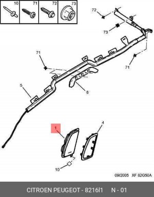 Подушка безопасности 8216 L1 CITROEN PEUGEOT