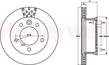 Тормозной диск 569122B BENDIX JURID