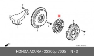Диск сцепления 22200PR7005 HONDA