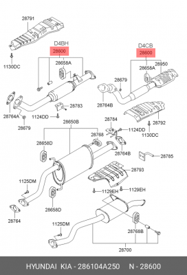 Катализатор 286104A250 HYUNDAI KIA