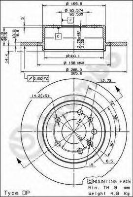 Тормозной диск 08.8305.10 BREMBO