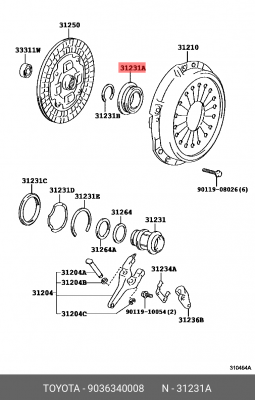 Выжимной подшипник 90363-40008 DAIHATSU