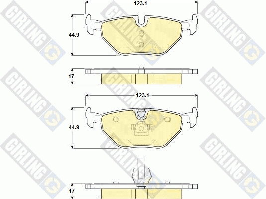 Комплект тормозных колодок, диско 6114302 GIRLING