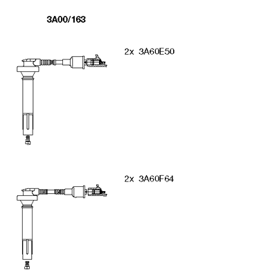 Ккомплект проводов зажигания 3A00163 BREMI
