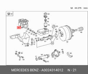 Гидроагрегат, тормозная система A0024314012 MERCEDES BENZ