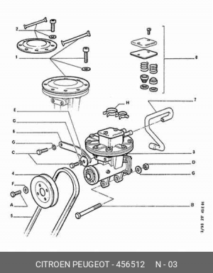 Вакуумный насос, тормозная система 4565 12 CITROEN PEUGEOT
