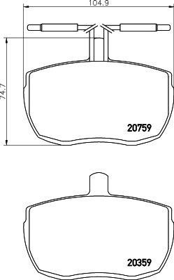 Комплект тормозных колодок, диско 2035907 TEXTAR