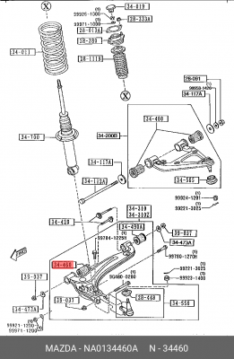 Сайлентблок NA01-34-460A MAZDA