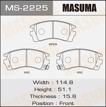 Колодки тормозные дисковые MS2225 MASUMA
