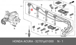 Провода высоковольтные системы зажигания (комплект) 32701P01000 HONDA