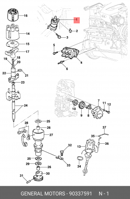 Катушка зажигания 90337591 GENERAL MOTORS
