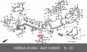 Тормозной шланг 46411SL0003 HONDA
