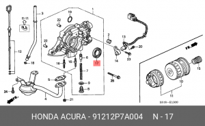 Уплотняющее кольцо, коленчатый вал 91212P7A004 HONDA