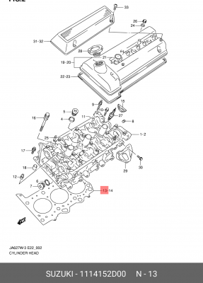 Прокладка, головка цилиндра 11141-52D00 SUZUKI
