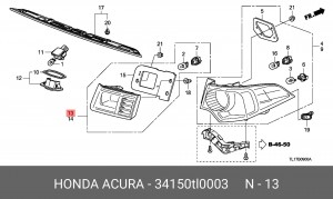 Фонарь задний 34150TL0003 HONDA