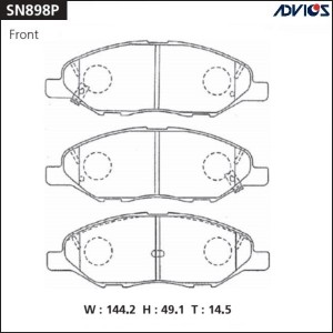 Колодки тормозные дисковые SN898P ADVICS