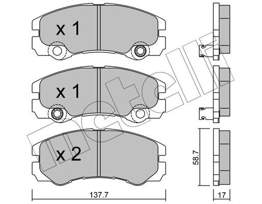 Комплект тормозных колодок, диско 2203571 METELLI