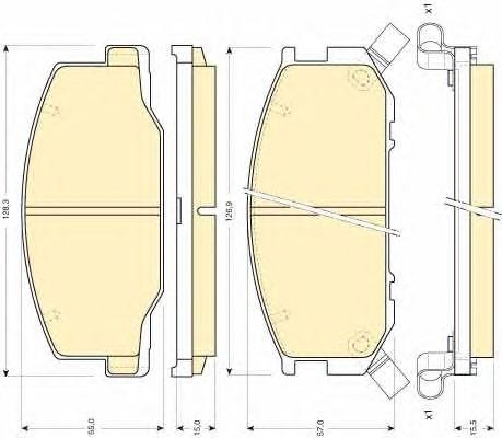 Комплект тормозных колодок, диско 6111909 GIRLING