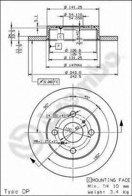 Тормозной диск 08.3110.10 BREMBO