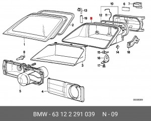 Корпус, основная фара 63 12 2 291 039 BMW