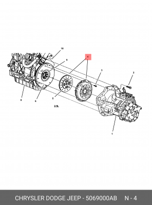 Комплект сцепления 5069 000AB CHRYSLER