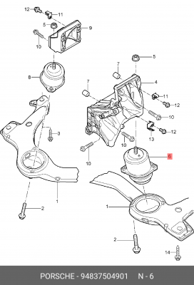 Подвеска, двигатель 94837504901 PORSCHE
