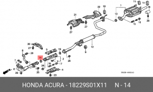 Уплотнительное кольцо, выпускной тр 18229S01X11 HONDA