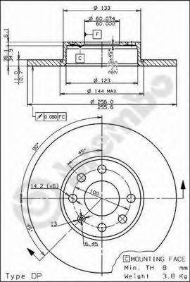Тормозной диск 08.7637.10 BREMBO