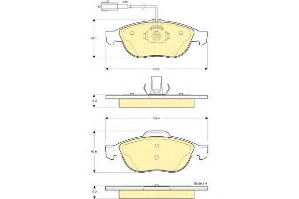 Комплект тормозных колодок, диско 6114412 GIRLING