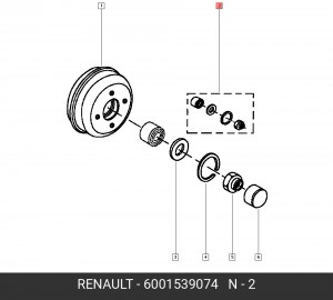 Комплект подшипника ступицы колеса 6001539074 RENAULT